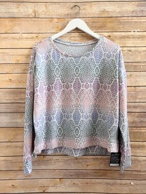 Onzie Sweatshirt Women’s Size M/L Multicolor High Low Loungewear Activewear NWT